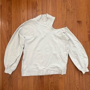 lululemon White Asymmetric Shoulder Cutout Sweater